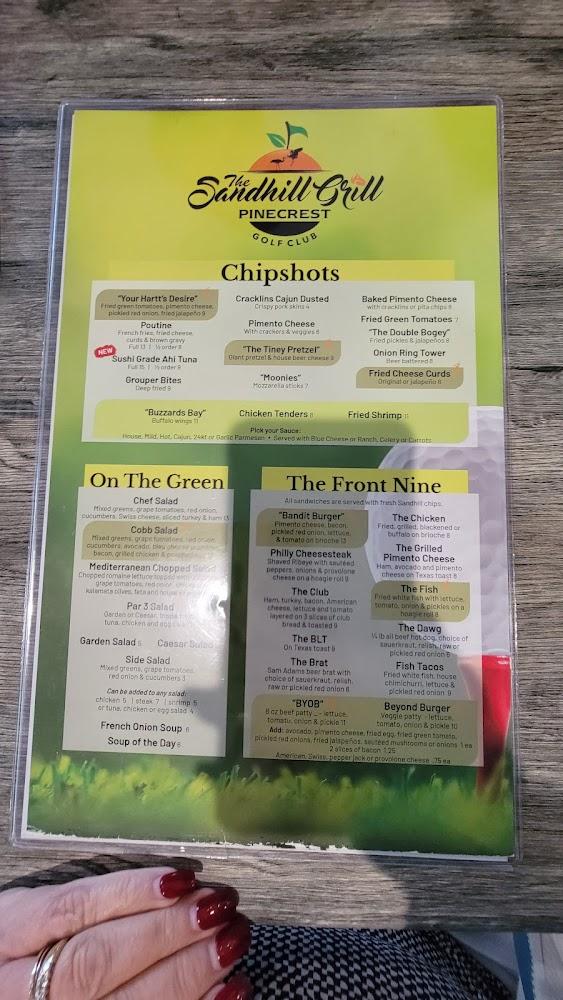 Sandhill Grill at Pinecrest Golf Course Menu image 4